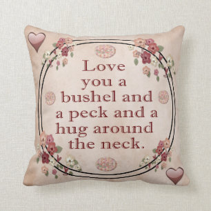 Liebe Sie buscheln und ein Peck Kissen
