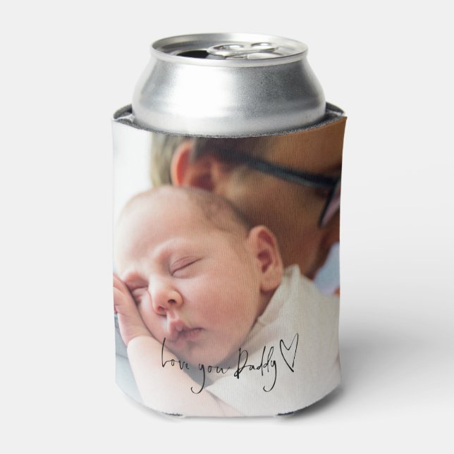 Liebe Sie Daddy Script Custom Foto Vathers Day Dosenkühler (Kanne Vorderseite)