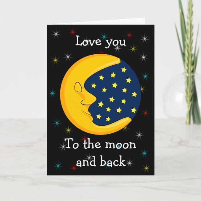 Liebe Sie den Mond und zurück Karte (Vorderseite)