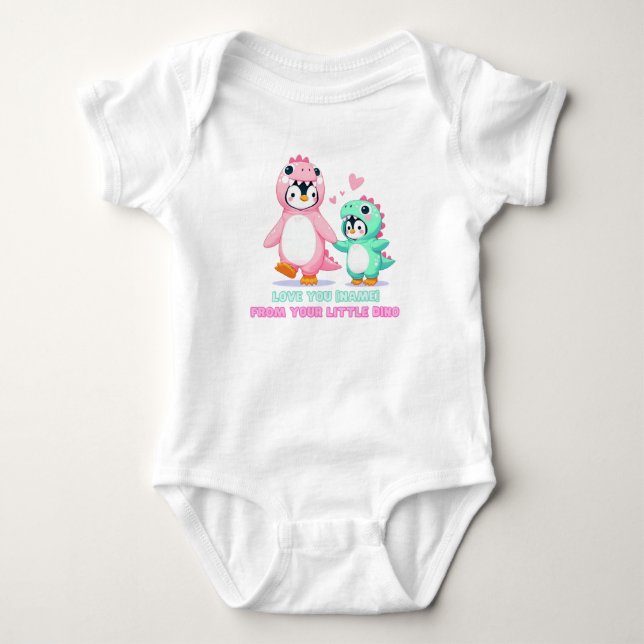 Liebe Sie Dino-Mama Personalisiert Baby Strampler (Vorderseite)