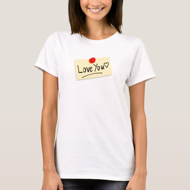 Liebe Sie drücken Button T - Shirt (Vorderseite)