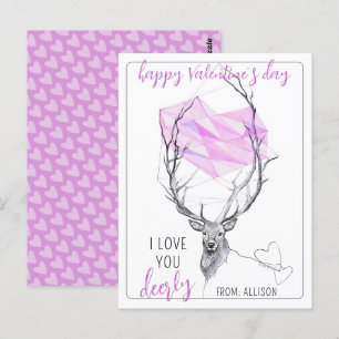 Liebe Sie ehrlich rosa Herz Niedlicher Valentinsta Postkarte