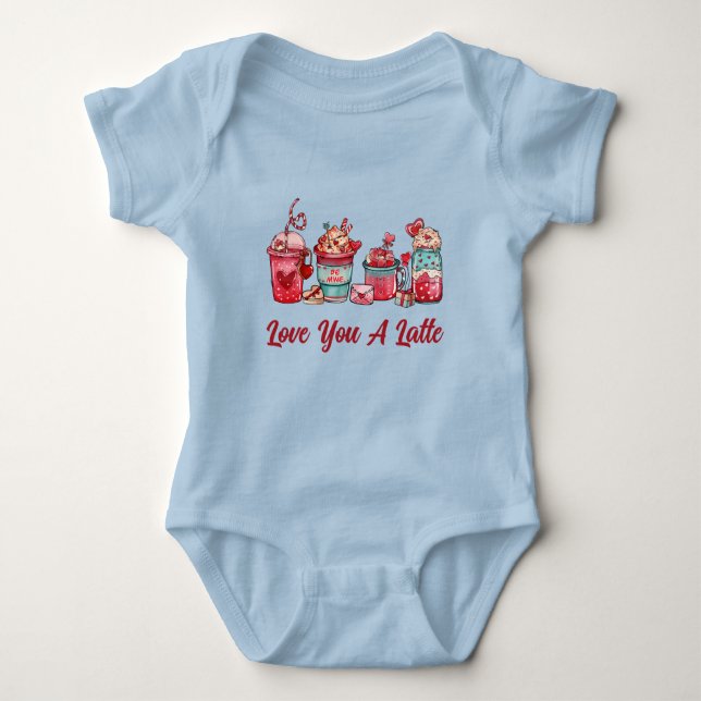 Liebe Sie ein Ruby Red auf Blue Baby Bodysuit Strampler (Vorderseite)