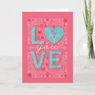 LIEBE SIE / Faltkarte des Valentins Feiertagskarte