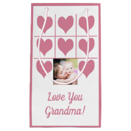 Liebe Sie Foto und rosa Herzen Kleine Geschenktüte