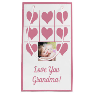 Liebe Sie Foto und rosa Herzen Kleine Geschenktüte