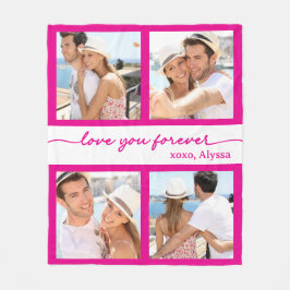 Liebe Sie für immer 4 Foto Fleece Blanket
