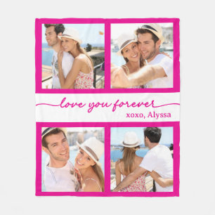 Liebe Sie für immer 4 Foto Fleece Blanket