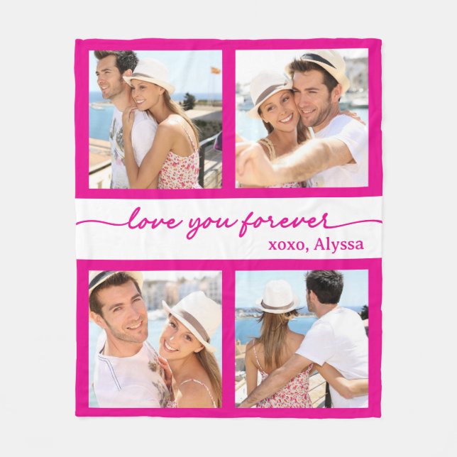 Liebe Sie für immer 4 Foto Fleece Blanket (Vorderseite)