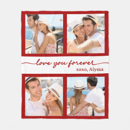 Liebe Sie für immer 4 Foto Fleece Blanket
