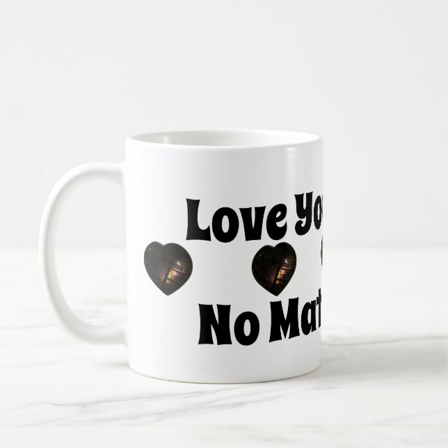 Liebe Sie für immer Blue Labradorite Herz kühne Ta Kaffeetasse (Links)