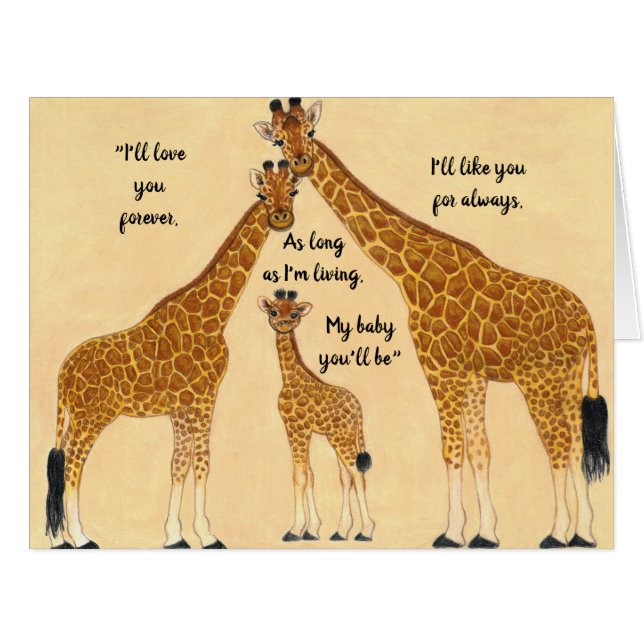 Liebe Sie für immer Giraffenfamilie (Vorderseite (Horizontal))