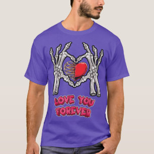 Liebe Sie für immer Skelett Hand Herz Knochen Hall T-Shirt