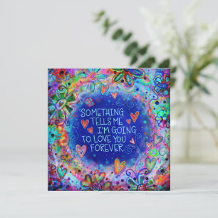 Liebe Sie für immer Valentine Niedliche blaue Insp Mitteilungskarte