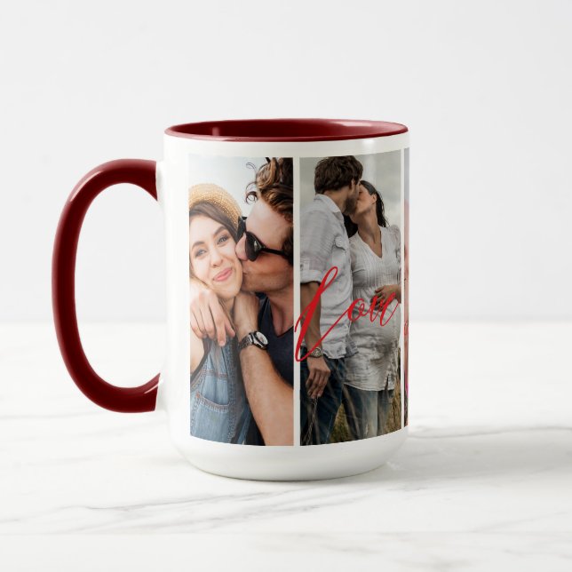 Liebe Sie für immer vertikale FotoCollage individu Tasse (Links)