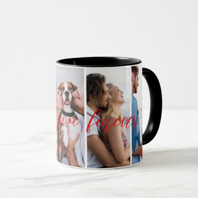 Liebe Sie für immer vertikale FotoCollage individu Tasse (VorderseiteRechts)