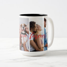 Liebe Sie für immer vertikale FotoCollage individu Zweifarbige Tasse