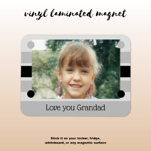 Liebe Sie Grandad graues und schwarzes Foto Magnet