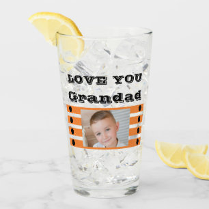Liebe Sie Grandad zwei Foto schwarz-orange Bier Glas