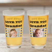 Liebe Sie Grandad zwei Fotos schwarz-graues Bier