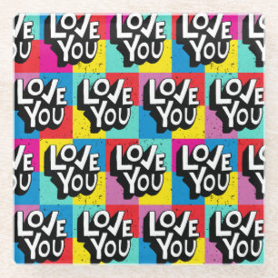 Liebe Sie: Handschrift Valentine Glasuntersetzer
