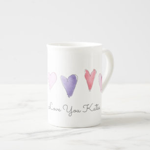 Liebe Sie heißen Wasserfarbe süße Herzen Valentine Prozellantasse