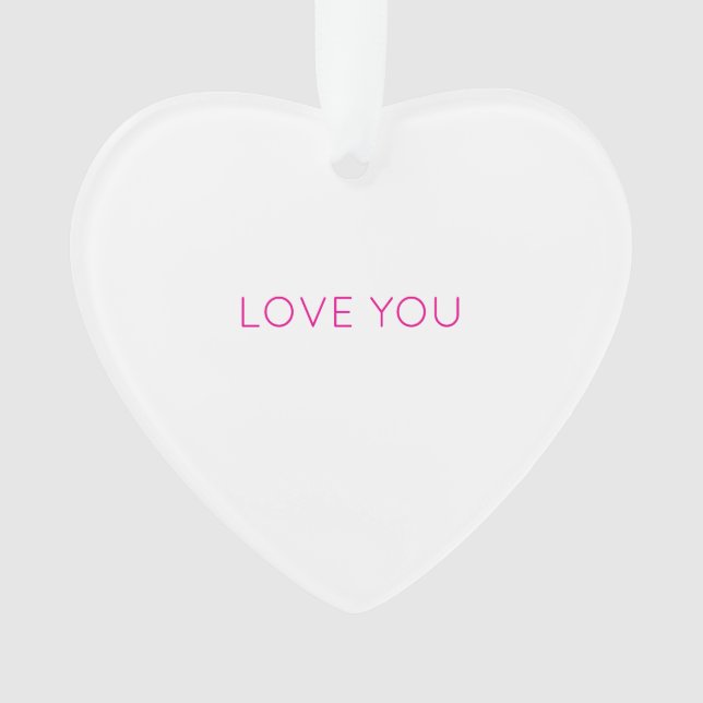 LIEBE SIE Herz Moderne Typografie Ornament (Vorderseite)