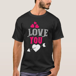 Liebe Sie Herz und Pfeil Design T-Shirt