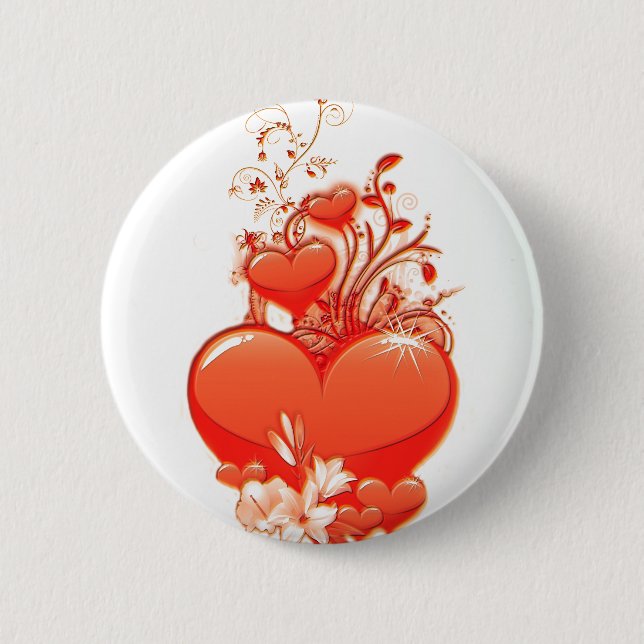 Liebe Sie Herzvalentine Romantische Liebe Button (Vorderseite)