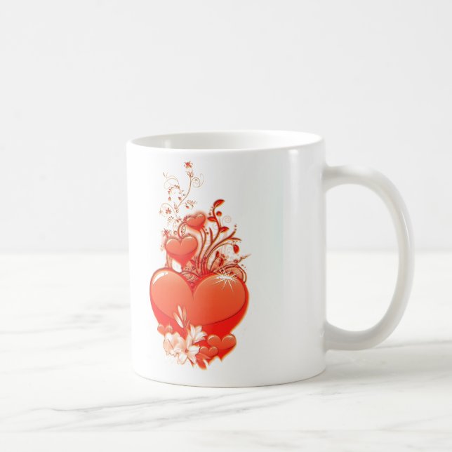 Liebe Sie Herzvalentine Romantische Liebe Kaffeetasse (Rechts)