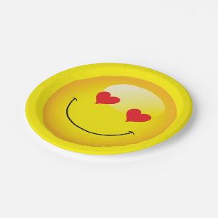 Liebe Sie hören Augen Niedlich Emoji Engagement Pa Pappteller