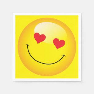 Liebe Sie hören Augen Niedlich Emoji Engagement Pa Serviette