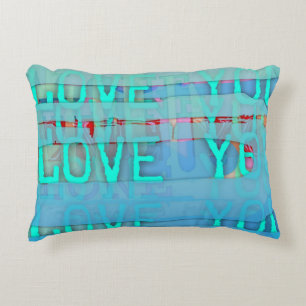 Liebe Sie in Blue St Valentine's Day Akzente Pillo Dekokissen