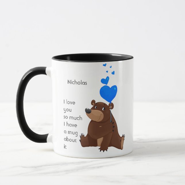 Liebe Sie Individuelle Name so viel Spaß Zitat Tas Tasse (Links)