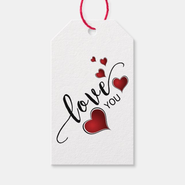 Liebe Sie Kalligrafie und Herz Geschenkanhänger (Vorderseite)