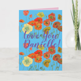 Liebe Sie können die Red Poppe Wasserfarbkarte ben Karte