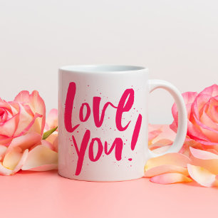 Liebe Sie kühne moderne rosa Valentinstag Kaffeetasse