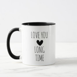 Liebe Sie lange Typografie Herz zwei Ton Tasse