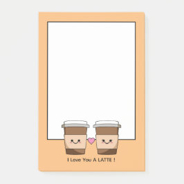 Liebe Sie Latte-Kaffee Post-it Klebezettel