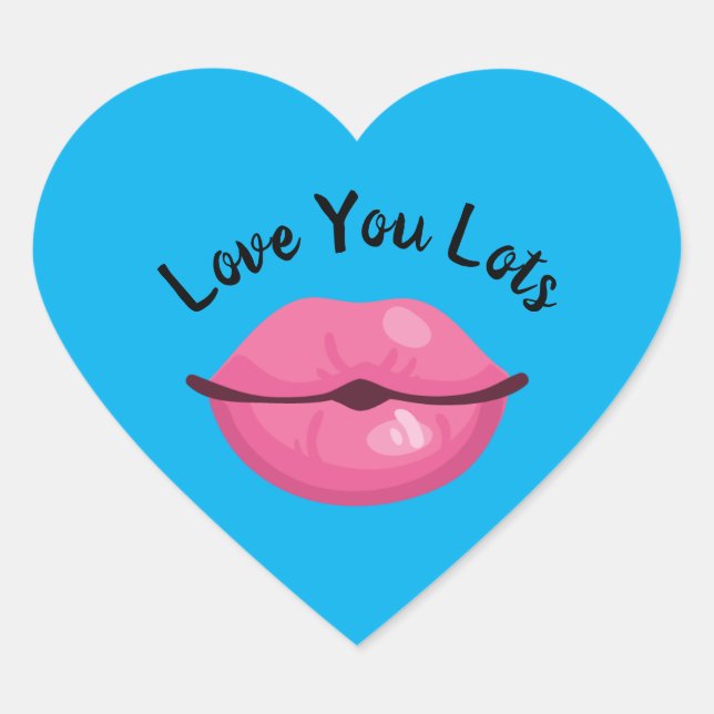 Liebe Sie lieben Kissy Lips Herz-Aufkleber (Vorderseite)