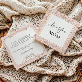 Liebe Sie Mama Elegante Goldmedaille Rosa Karte