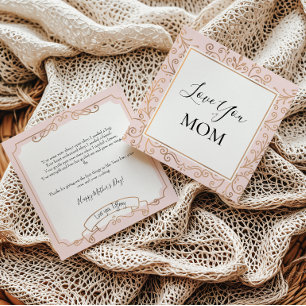 Liebe Sie Mama Elegante Goldmedaille Rosa Karte