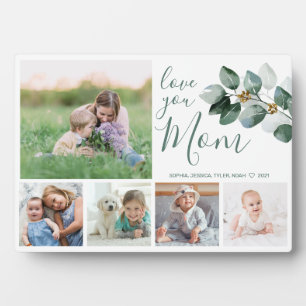 Liebe Sie Mama Familienfoto Collage Eukalyptus Fotoplatte