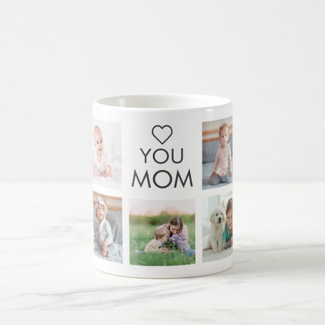 Liebe Sie Mama Familienfoto Collage Kaffeetasse (Mittel)