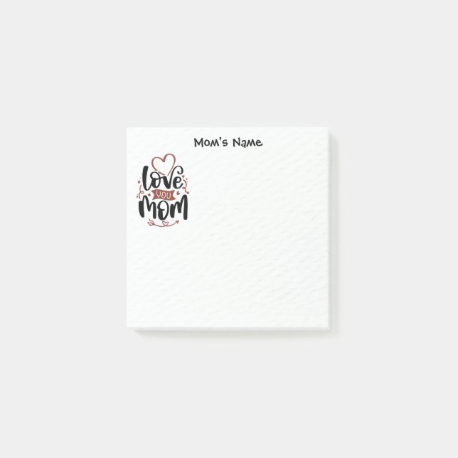 Liebe Sie Mama farbenfroh Personalisiert Post-it Klebezettel (Vorderseite)