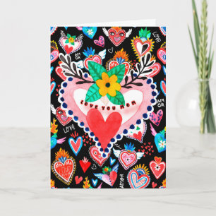 Liebe Sie Mama farbenfrohe mexikanische Herz Mutte Karte