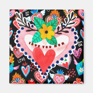 Liebe Sie Mama farbenfrohe mexikanische Herz Mutte Magnet