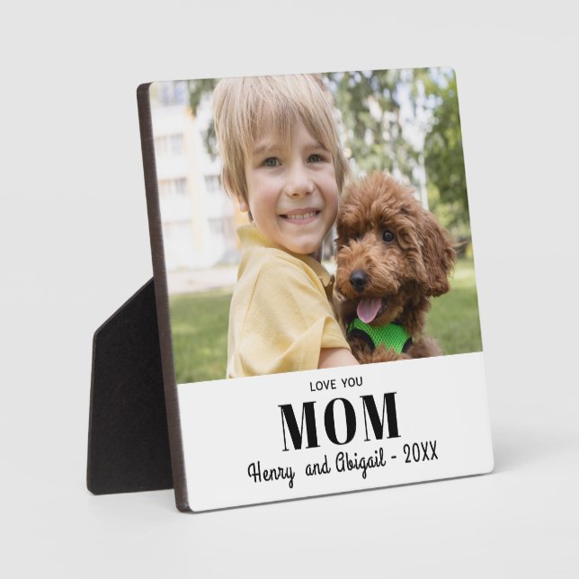 Liebe Sie Mama Foto Familie Moderne Zufriedenheit Fotoplatte (Vorderseite)
