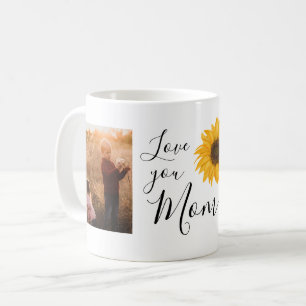 Liebe Sie Mama Fotos der Familie Sonnenblumen Kaffeetasse