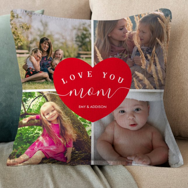 Liebe Sie MAMA gibt Foto Collage Niedlich Heftschr Kissen (Von Creator hochgeladen)
